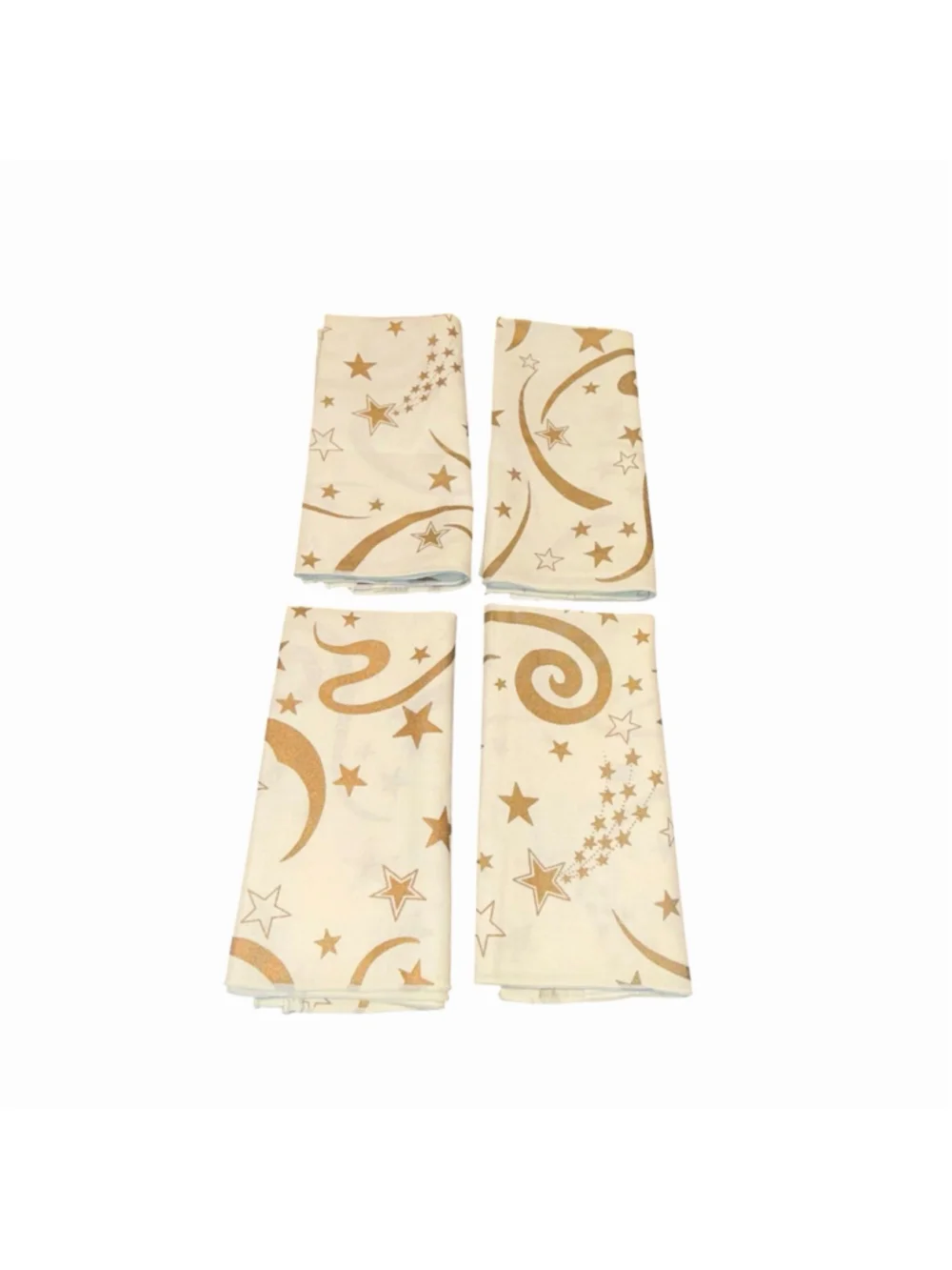 Fabric Industries 1992 Whimsical Celestial Swirls Cotton Napkins Set of 4 EUC